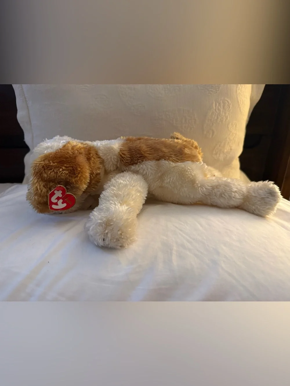 Ty “Scraps” Plush Puppy Dog Toy - Cream and Brown